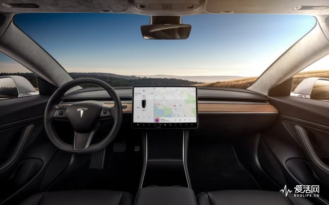 Model 3 Dashboard - Head on view